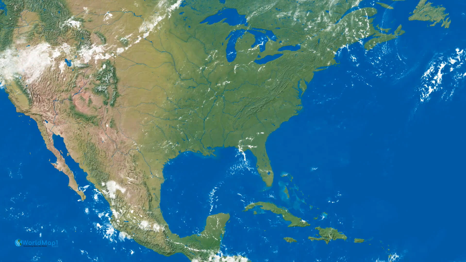 US Satellite View from Space